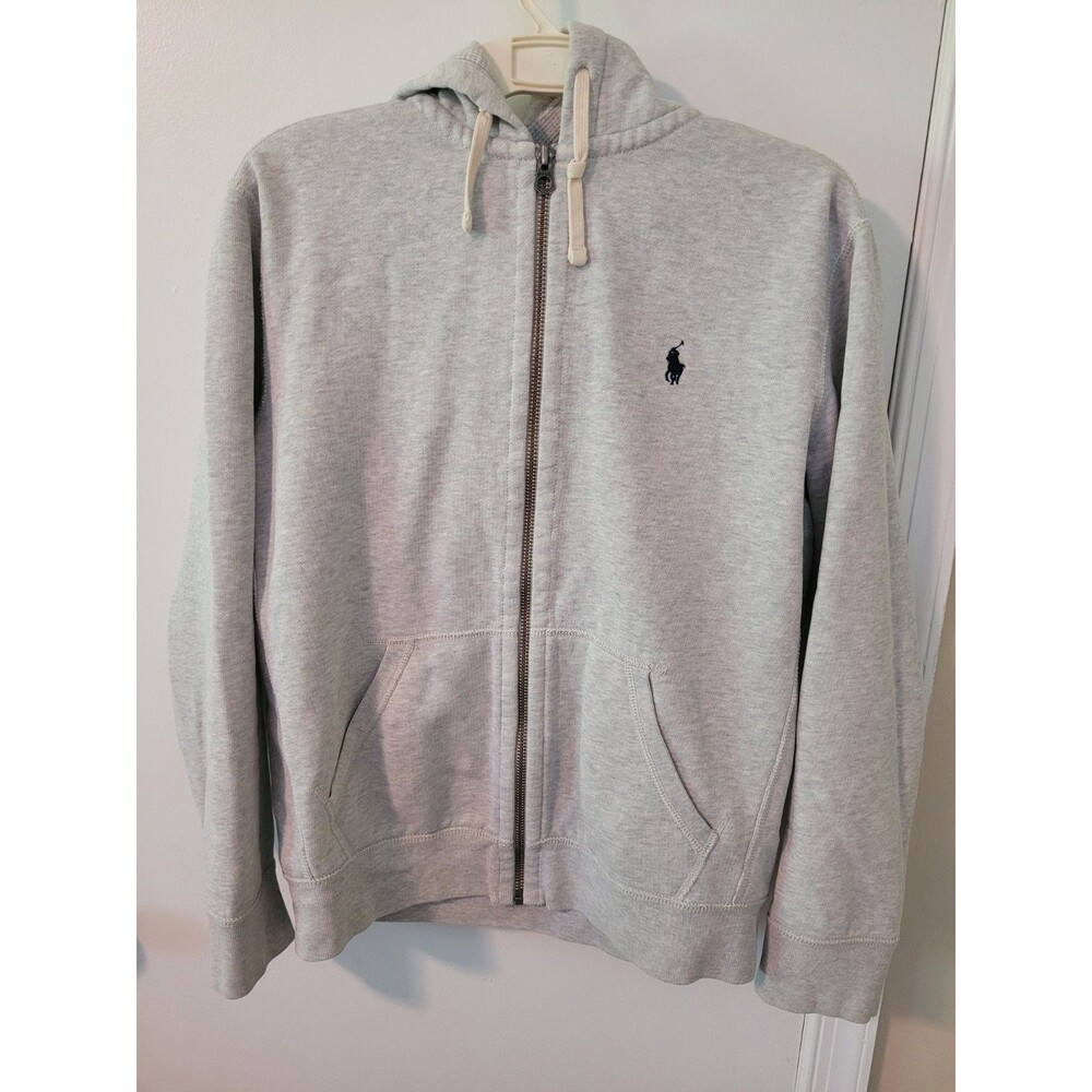 Polo Ralph Lauren Men’s Gray Full Zip Fleece Hoodie Size Med